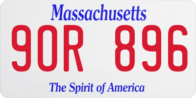 MA license plate 9OR896
