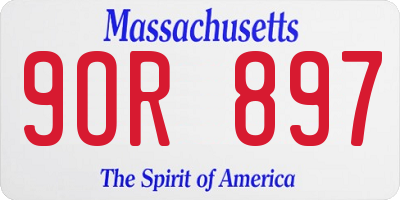 MA license plate 9OR897