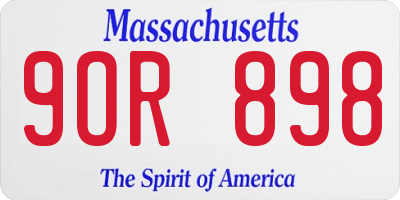 MA license plate 9OR898