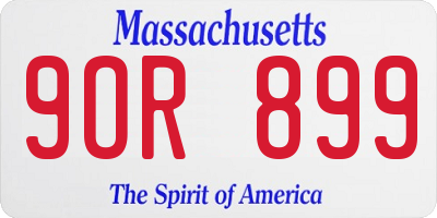 MA license plate 9OR899