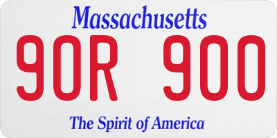 MA license plate 9OR900