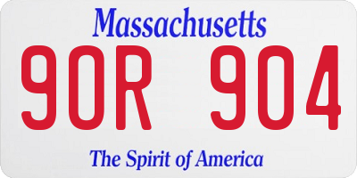 MA license plate 9OR904