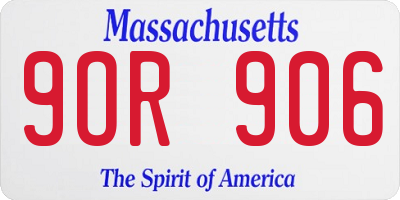 MA license plate 9OR906