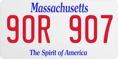 MA license plate 9OR907