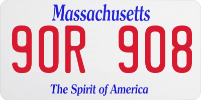 MA license plate 9OR908