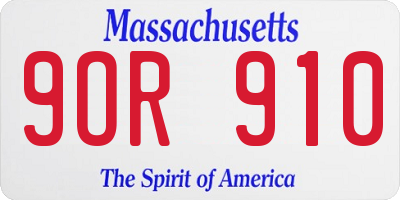 MA license plate 9OR910