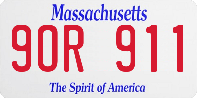 MA license plate 9OR911