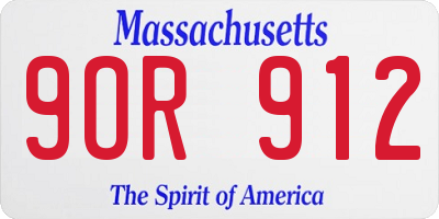 MA license plate 9OR912