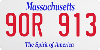MA license plate 9OR913