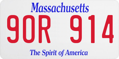 MA license plate 9OR914