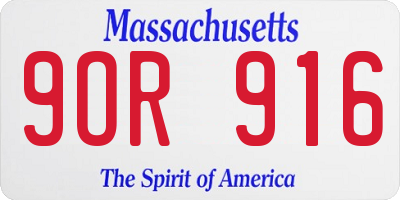 MA license plate 9OR916