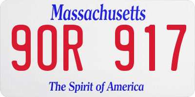 MA license plate 9OR917