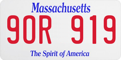 MA license plate 9OR919