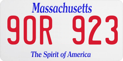 MA license plate 9OR923