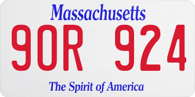 MA license plate 9OR924