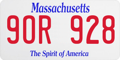 MA license plate 9OR928