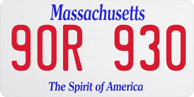 MA license plate 9OR930