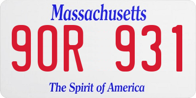 MA license plate 9OR931