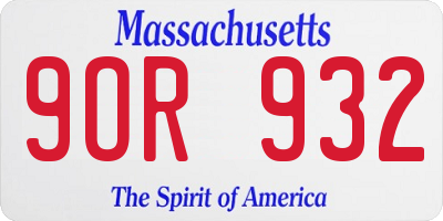 MA license plate 9OR932