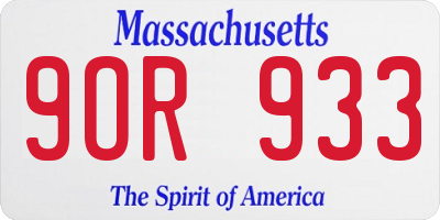 MA license plate 9OR933