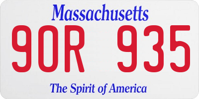 MA license plate 9OR935