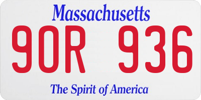 MA license plate 9OR936