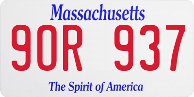 MA license plate 9OR937