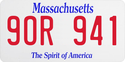 MA license plate 9OR941