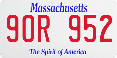 MA license plate 9OR952