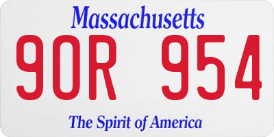 MA license plate 9OR954