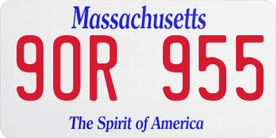MA license plate 9OR955