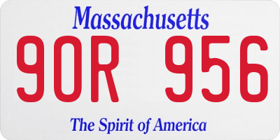 MA license plate 9OR956