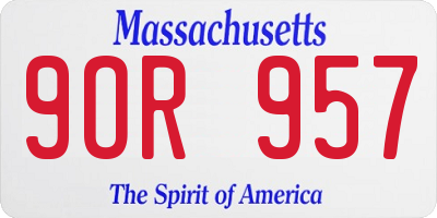 MA license plate 9OR957