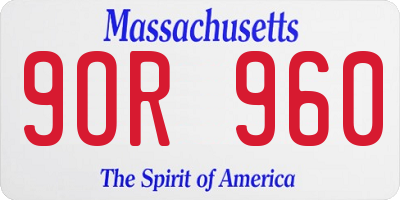 MA license plate 9OR960