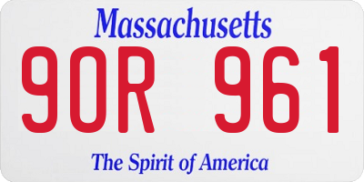 MA license plate 9OR961