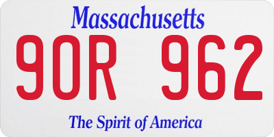 MA license plate 9OR962