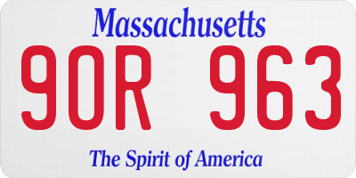 MA license plate 9OR963