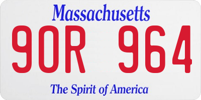 MA license plate 9OR964