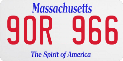 MA license plate 9OR966
