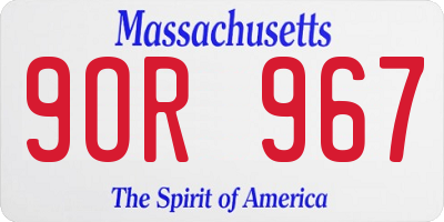 MA license plate 9OR967