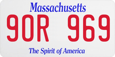 MA license plate 9OR969