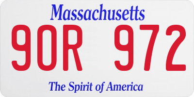 MA license plate 9OR972