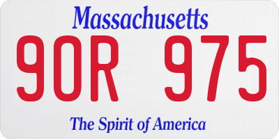 MA license plate 9OR975