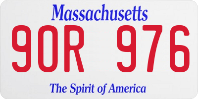 MA license plate 9OR976