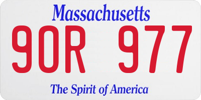 MA license plate 9OR977