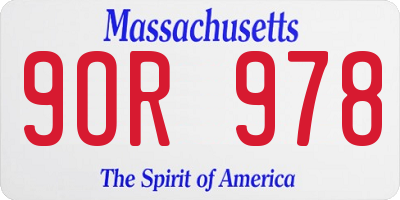 MA license plate 9OR978