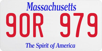MA license plate 9OR979
