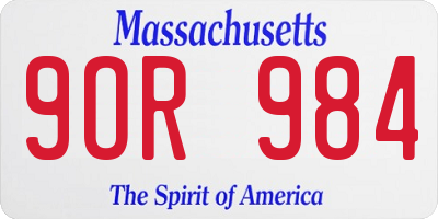 MA license plate 9OR984