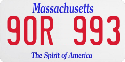 MA license plate 9OR993