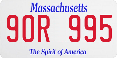 MA license plate 9OR995